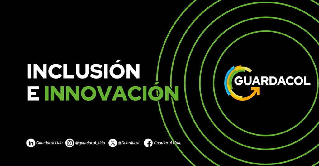 Logo de guardacol con una onda expansiva con el texto inclusión e innovación