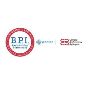 Sello B.P.I. (Buenas Prácticas de Innovación) otorgado por la Cámara de Comercio de Bogotá a Guardacol BIC, reconociendo la implementación exitosa de procesos innovadores en servicios de seguridad privada.